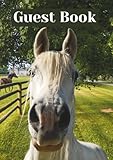 Guest Book: Fun Nice Horses Every Page (Black And White Edition)