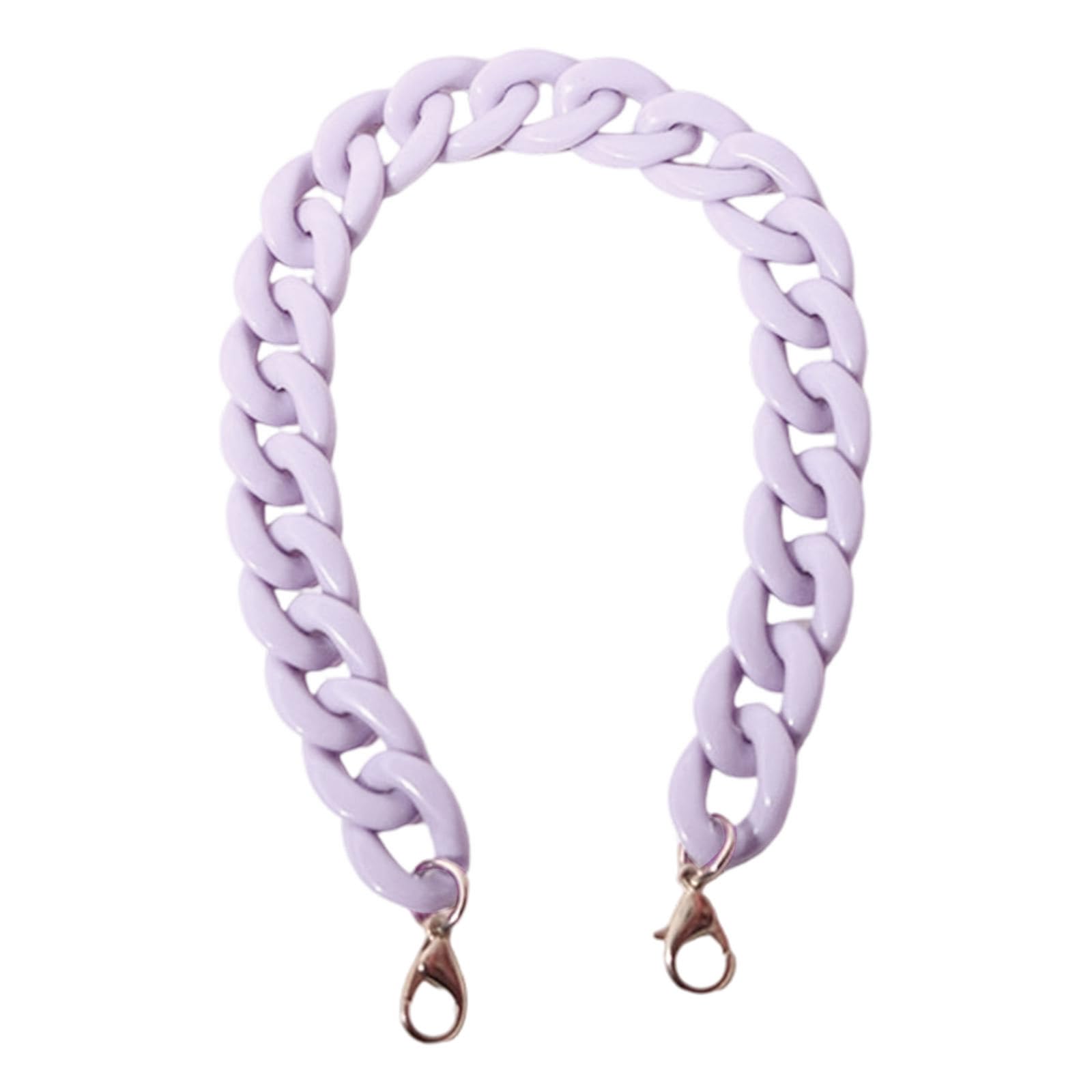 ljhnba Handbag Chain Handle with Metal Hook Replacement Shoulder Bag 60cm Acrylic Purse Chains Strap for Women Purses Making Chain Strap for Purses