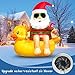 VOCADE 4.5FT Christmas Inflatable Outdoor Decoration Santa on Duck Inflatable Christmas Decoration Cute Blow Up Duck Santa Claus Inflatable with LED Lights for Yard Garden Lawn Xtmas Party Decor