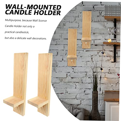 OSALADI 1 Pair Wooden Wall-mounted Wax Table Wood Wax Vintage - Image 2