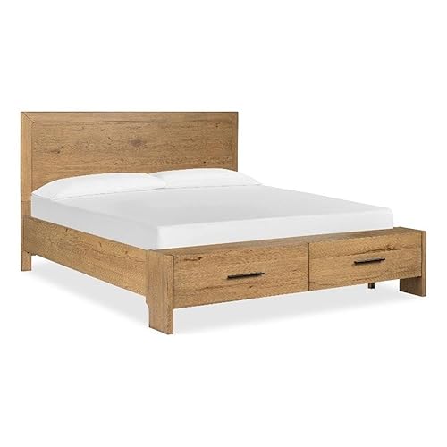 BOWERY HILL King Panel Storage Bed, Rustic Caramel Finish, American