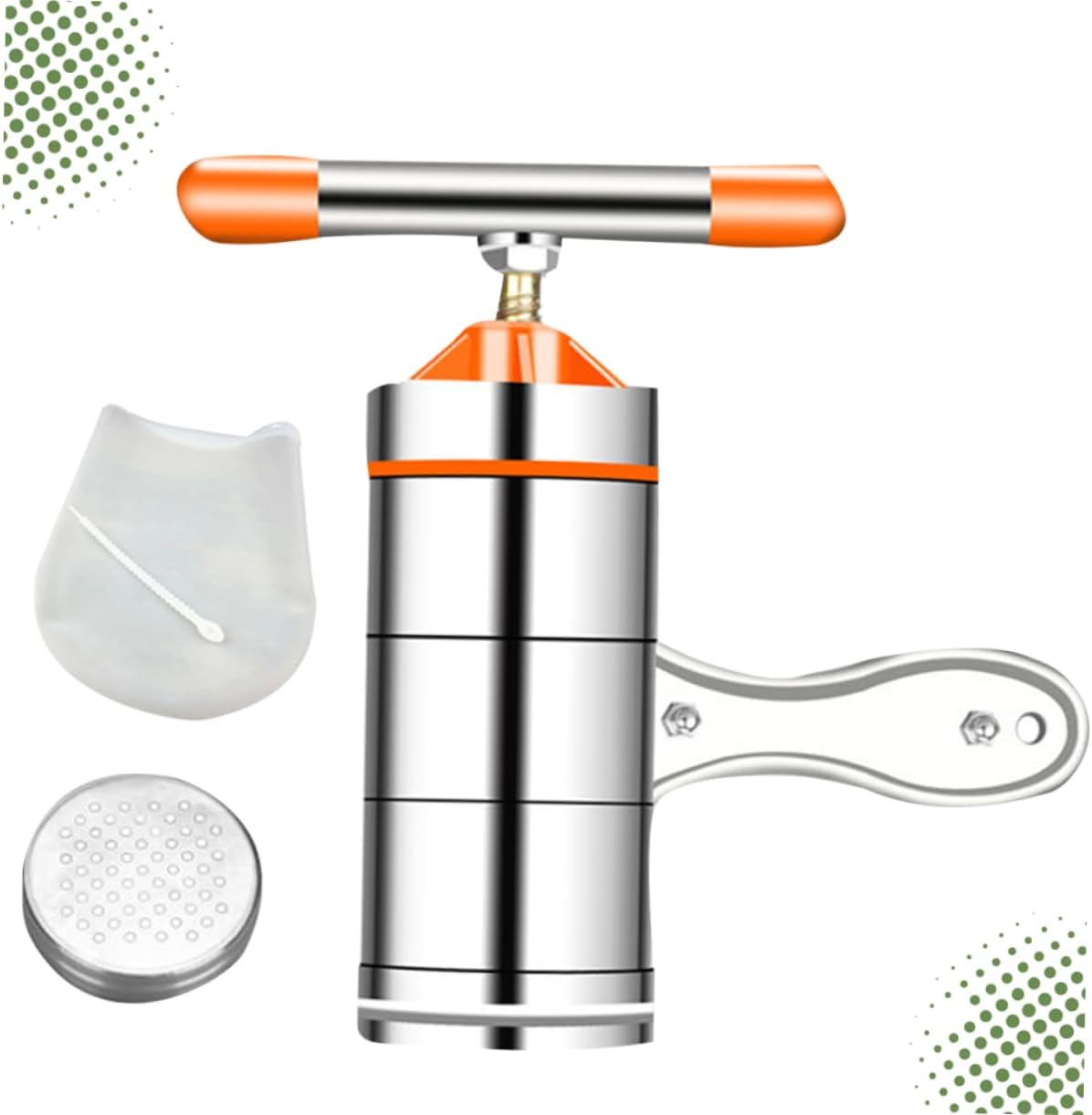 IMIKEYA Manual Noodle Maker Portable Noodle Making Machine for Kitchen Stainless Steel Pasta Machine Easy to Operate and Clean 1pc 1pc Kneading Bag