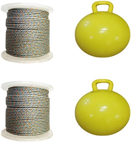 2 Pack of KUFA Sports 1/4"X400' Lead Rope, 15" Inflatable Flaot and Bait Jar Combo (LQ4+F15Y+HB5)x2