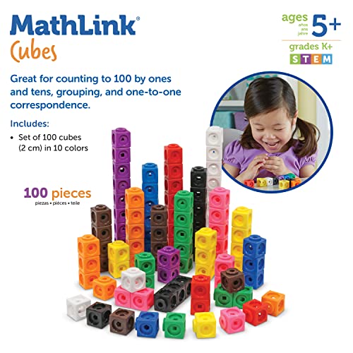 Cubos Mathlink Learning Resources juego de 100 policubos multibase para matemáticas 6