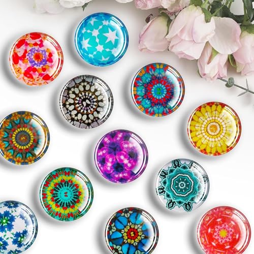 Image of Colorfull Fridge Magnets Marble Texture Crystal Refrigerator Glass Magnet Decorative Fridge Strong Small Cute Colorful Magnet for Kitchen Office Whiteboards Cabinets Photos Party (Design 3)