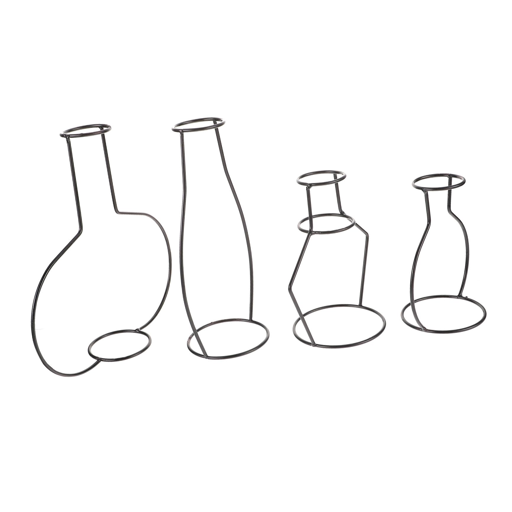 Floreros para hidroponía y jarrones de hierro negro decorativos para centros de mesa modernos