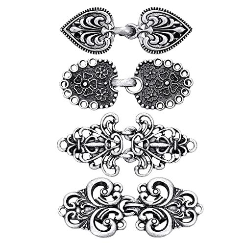 Broches médiévales pour col et gilet : lot de 4 clips vintage cape