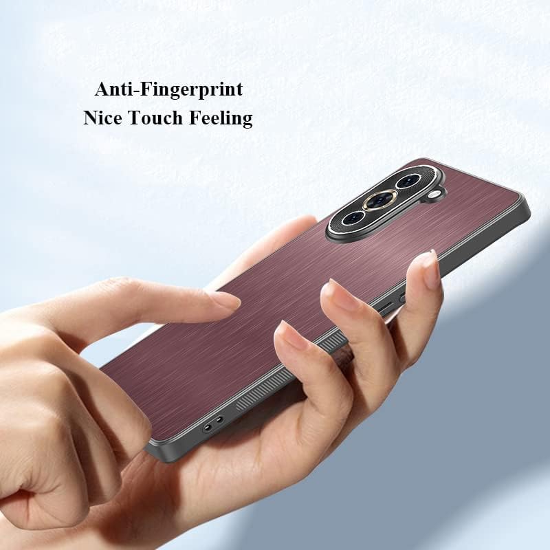 For Huawei nova 10 9 nova9 Pro SE CD Grain Metal lens Protector Straight Edge Matte Wire Drawing Anti fingerprint Bumper Cover Case Shell (White,nova 10 SE) image 5