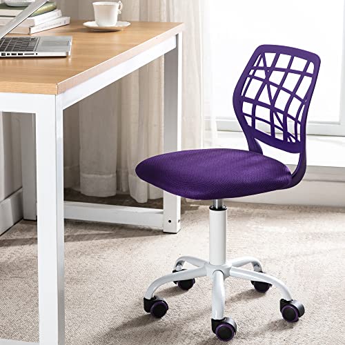 Mesh Ergonomic Swivel Armless Kids Study Chair With Adjustable Height Orange #TOP2