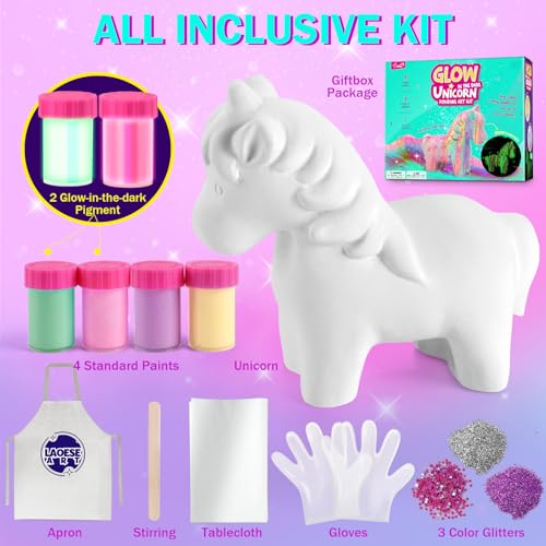 LAOESE Unicorns Paint Pouring Art Kit - DIY Craft for Kids Age 6-12, Arts and Crafts Kit for Girls & Boys, Toys Girls Boy Birthday Gifts for Kids Ages 4 5 6 7 8 9 10 11 12+ - Image 2
