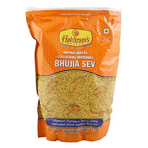 Image of Haldiram's Delhi Namkeen Bhujia Sev, Vegetarian, 1Kg Pouch