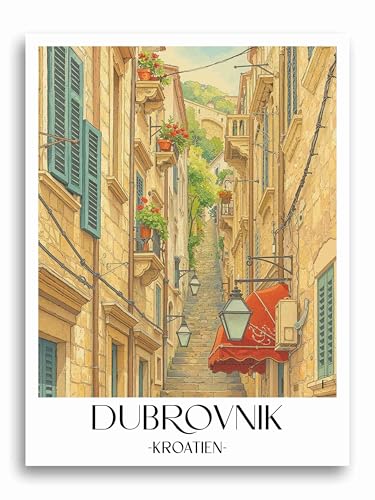 Poster Dubrovnik Croatie tableau mural format A2-LW pour décorer un mur vide