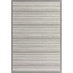 Unique Loom Outdoor Border Collection Area Rug - Lines (8' x 11' 4" Rectangle, Gray/ Silver) - Image 2
