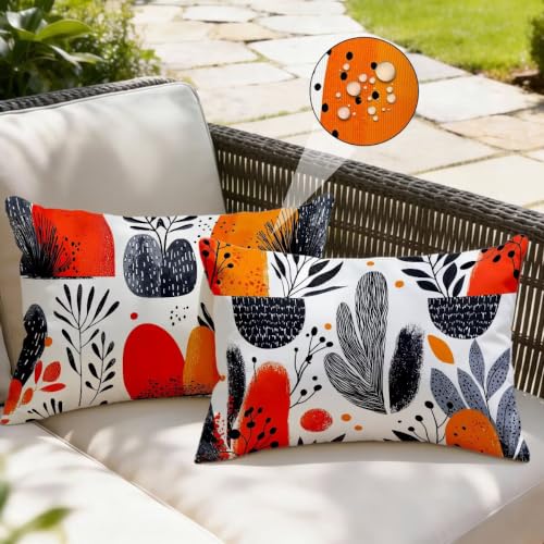 Housse coussin 40x70 extérieur imperméable lot de 2 en lin
