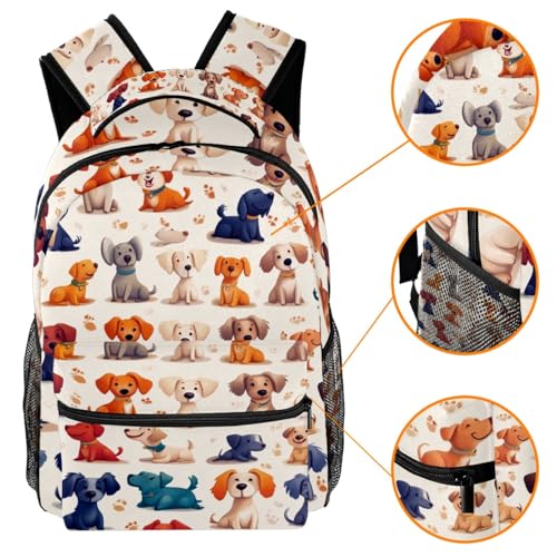 Sac à dos d'école multicolore pour filles et garçons avec porte-bouteille intégré - 3