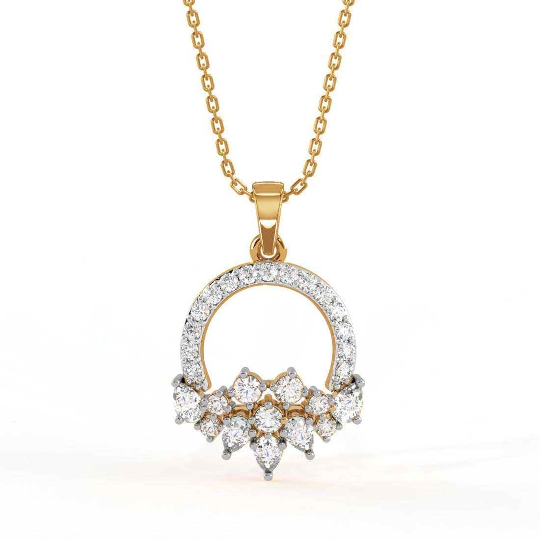 CLARA 925 Sterling Silver Tica Pendant Chain Necklace | Gold Rhodium Plated, Swiss Zirconia | Gift for Women and Girls (B0BD5Q522T) Amazon Price History, Amazon Price Tracker