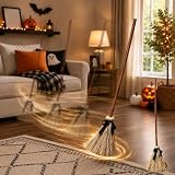 Halloween Decorations Indoor - 49" Animated Floating Lighted Witch Broom with Spooky Sound/Mute Mode - Dancing Magic Broom for Home Party Decorations (1PC)