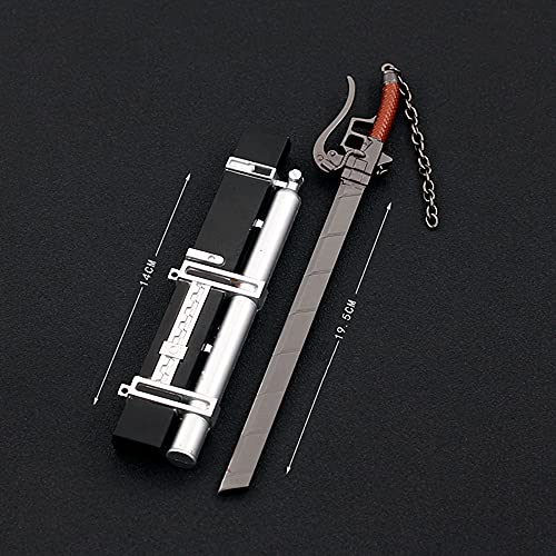 Ghhnb Anime Attack On Titan Sword Model Keychain,For Eren Jäger,Cosplay Prop Accessory,Sword Weapon Model Metal Keychain For Anime Lovers, Black, 22Cm #TOP2