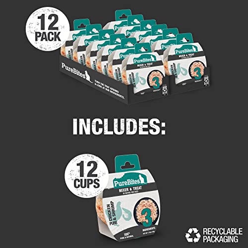 Purebites Wet Mixers | Chicken & Shrimp | Only 3 Ingredients | 12-Pack (Packaging May Vary) #TOP6
