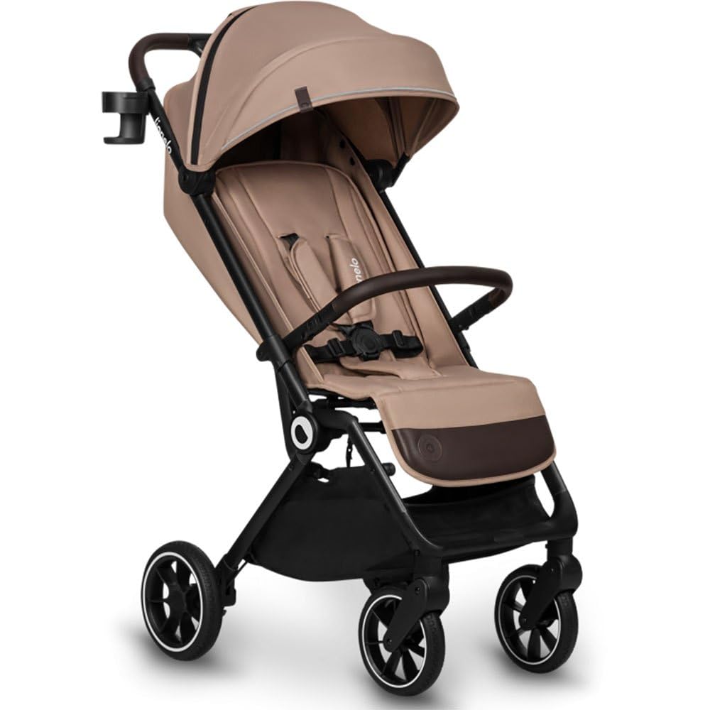 LIONELO Cloe Passeggino Leggero e Pieghevole per bambini da 6 a 48 Mesi | Passegino Compatto fino a 22 kg, Schienale Reclinabile, Posizione Distesa, Cinture a 5 Punti, Ruote XXL, Zanzariera
