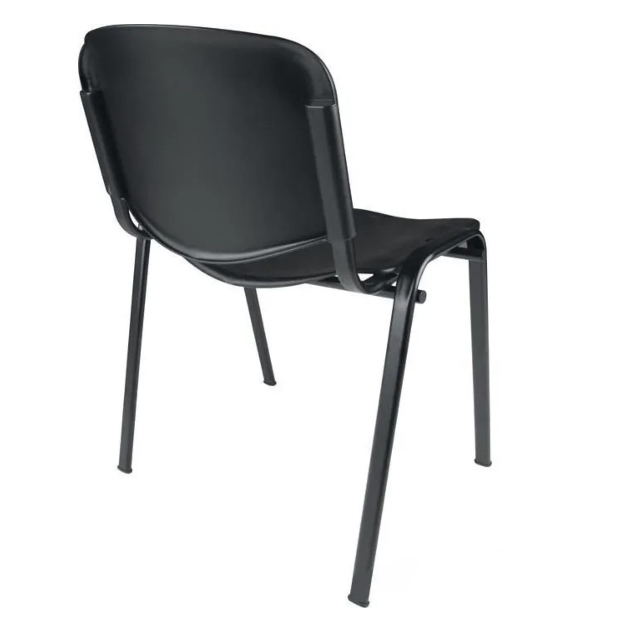 Topsit Büro & More 4er Set Besucherstühle, stapelbarer Konferenzstuhl, mit Sitz und Rückenlehne aus Kunststoff. (Schwarz)