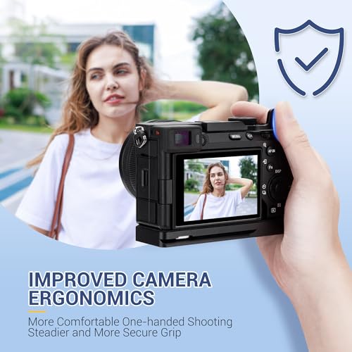Image of JJC Metal Thumb Grip for Sony A7C II A7CII A7CR Camera(Not for A7C), Silver | Hot Shoe Thumb Rest Support for Stable & Safe Hand Hold, with Anti-Scratch Silicone Pad, Not Affect The Use of Camera Buttons