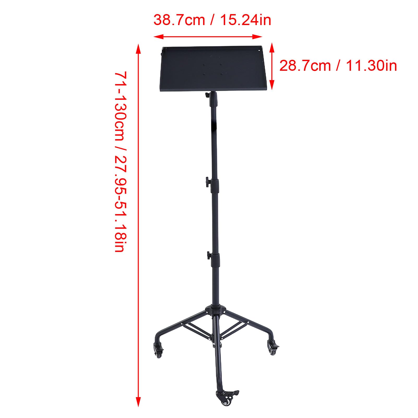 Luqeeg Support de Projecteur, Pied Rétractable en Alliage, roulettes,