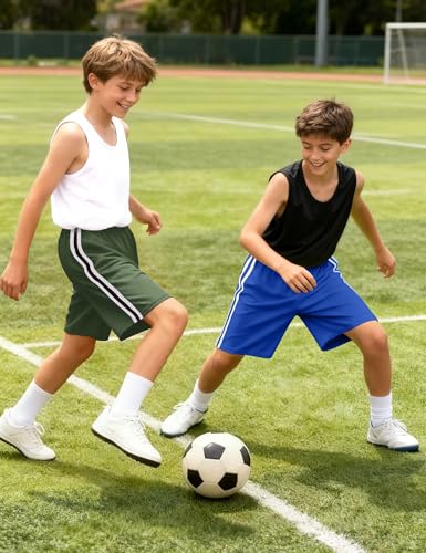 Image of Somaibo Boys Athletic Shorts, Kids Basketball Quick Dry Mesh Short for Youth Soccer Gym Sports Running