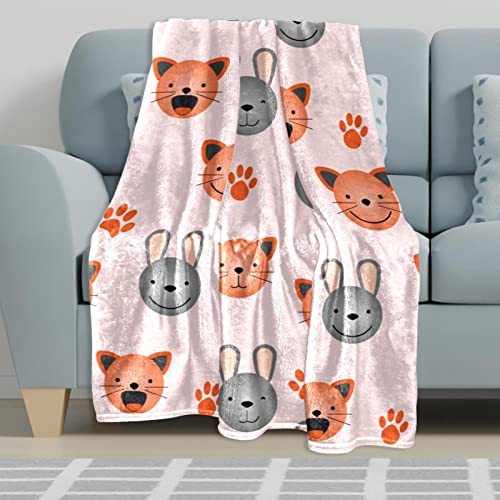 Couverture en peluche microfibre TBOUOBT imprimé patte de chat - 6