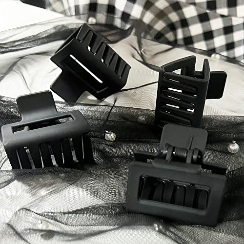 Ahoney 4 Pack Black Hair Clips For Thin Hair 2" Matte Hair Clips Small Hair Claw Clips For Thick Hair Cute Hair Clips For Women #TOP6