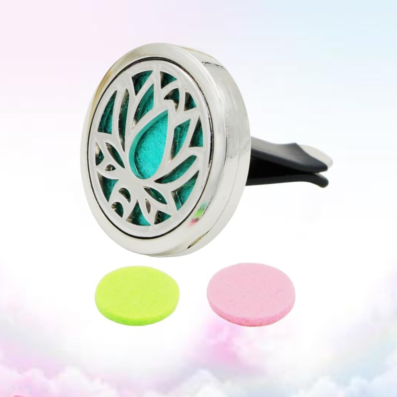 PRETYZOOM Car Diffuser Vent Clip with 2pcs Felt Pads for Aromatherapy - 30mm Aromatherapy Essential Oil Perfume Locket Compact for Vehicle Interior