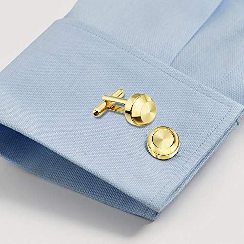 Cufflinks And Studs For Men-Fashion Men Gold Tuxedo Shirt Cufflinks And Studs Set For Regular Weeding Business Accessories #TOP3