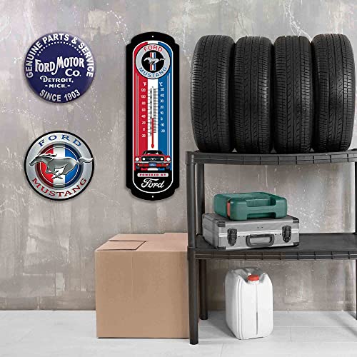 Image of Ford Genuine Parts and Service Round Metal Button Sign - Vintage Ford Sign for Garage or Man Cave