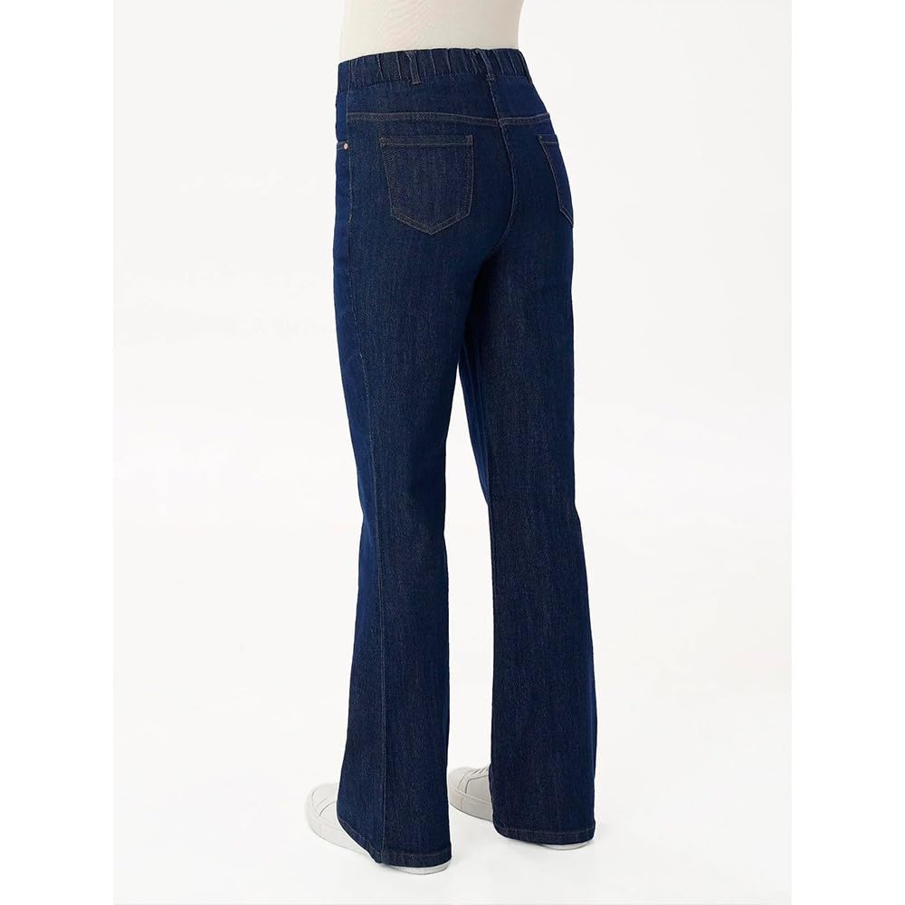 RAGNO Jeans Donna a Zampa Gamba Leggermente scampanata, Vita Elasticizzata, finte Tasche Laterali,comode Tasche Posteriori, Realizzato nell’Esclusivo Tessuto 4 Seasons Denim. vestibilità comod.
