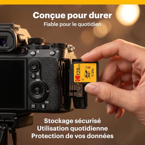 Image of Kodak 128GB UHS-II U3 V90 Ultra Pro SDXC Memory Card - Up to 3000MB /s Read Speed and 270MB /s Write Speed