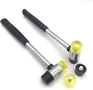 Small Soft Mallet with 2 Head Tip for Kid or women or Light Tapping Work Double-Faced Rubber Soft Head Hammer for Jewelry Leather Wood Usage Lightweight Non-Slip (2, Small)