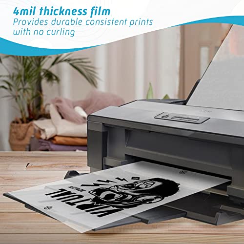 Cisinks 50 Sheets 11" X 17" 100Micron Waterproof Quick Drying Inkjet Transparency Film For Silk Screen Printing Positives Universal Printers 4 Mil #TOP5