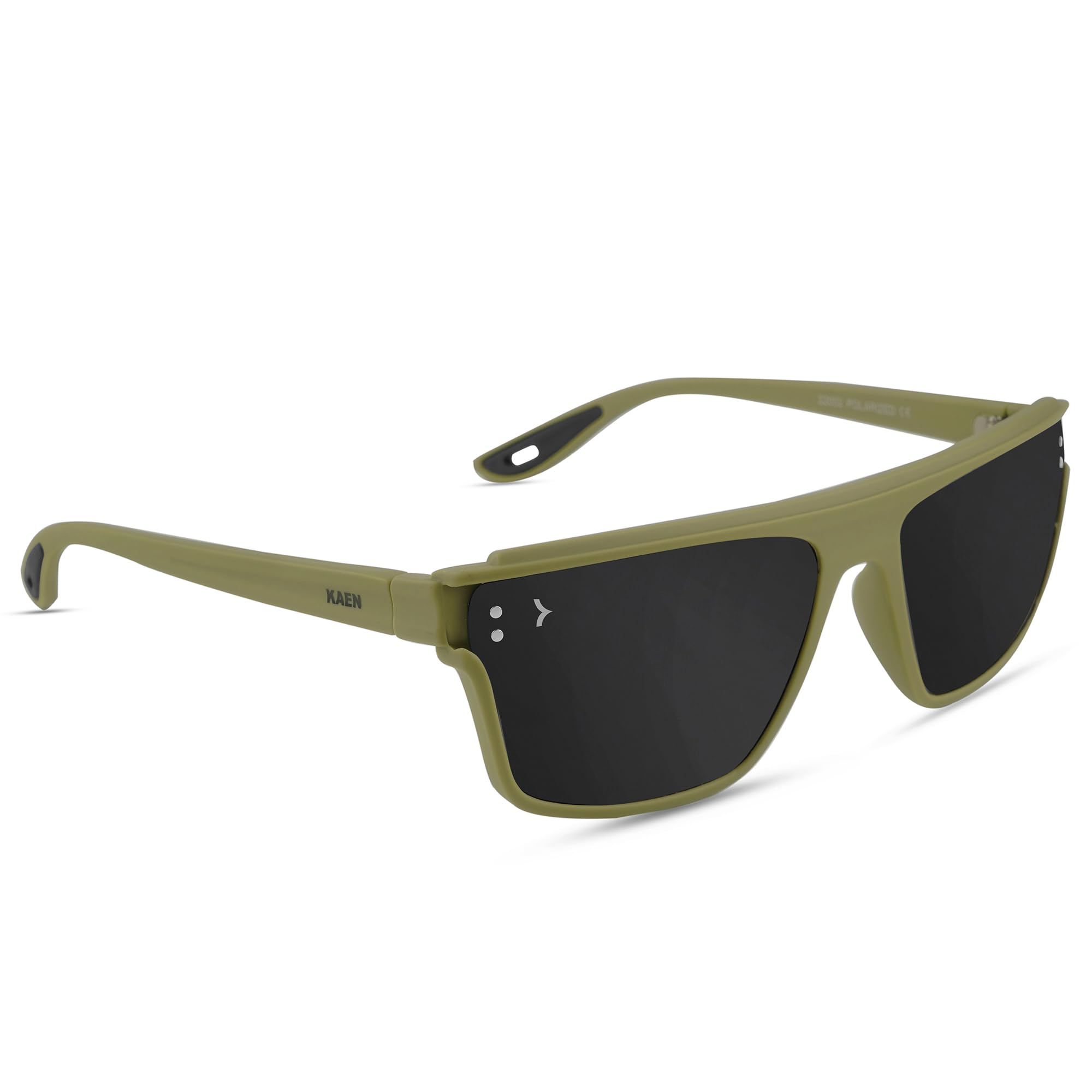 KAEN Polarized Stylist Sunglasses For Men & Women by Eyewearlabs | Full Rim Square Black Sunglasses | 100% UV Protection | Cricket Sports Cycling Driving Adventure | Black Lens | Medium | KNOX-image-43