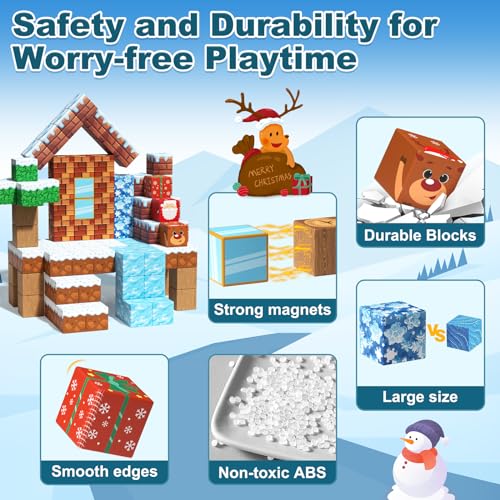 Image of Magnetic Blocks Kids Toys for Boys and Girls 3-5 5-7 Year Old, STEM Magnet Building Cubes for Toddler, Sensory Montessori Educational Toy for Children Development and Creativity