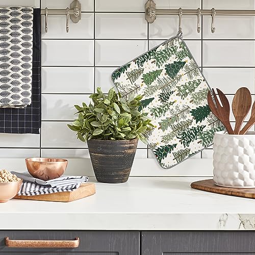 Anydesign A2665 Christmas Dish Drying Mat Xmas Tree Absorbent Dish Drainer Protector Pad Forest Woodland Dry Mat Dish Drainer Mat thumb #5