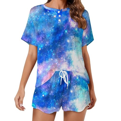 Pyjama femme manches courtes Nébuleuse vêtements de nuit été
