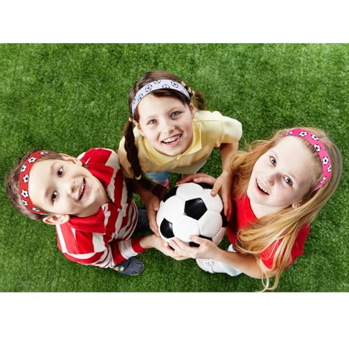 4Pcs Soccer Headbands Sport Headband for Boys and Girls Elastic Head Band Adjustable Football Hair Band Stretch Elastic Athletic Head Band Pack4