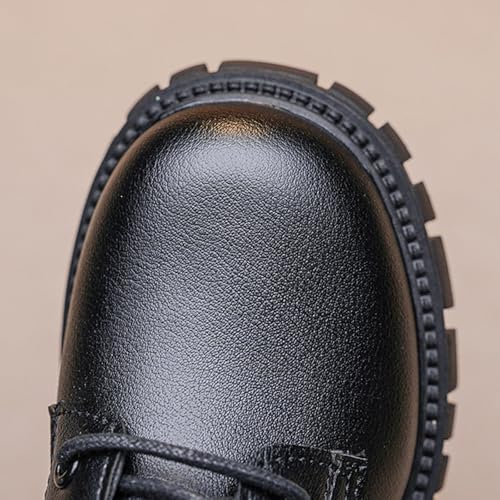 Girls Comfort Boots Ankle Shoes Lace Up Side Zipper Riding Boot Faux Leather Short Booties 4-11 Years4