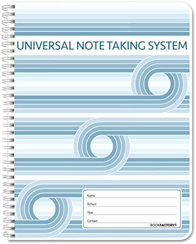 BookFactory Universal Note Taking System (Cornell Notes) / NoteTaking Notebook - 120 Pages, 8 1/2" x 11" - Wire-O (LOG-120-7CW-A(Universal-Note))