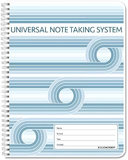 BookFactory Universal Note Taking System (Cornell Notes) / NoteTaking Notebook - 120 Pages