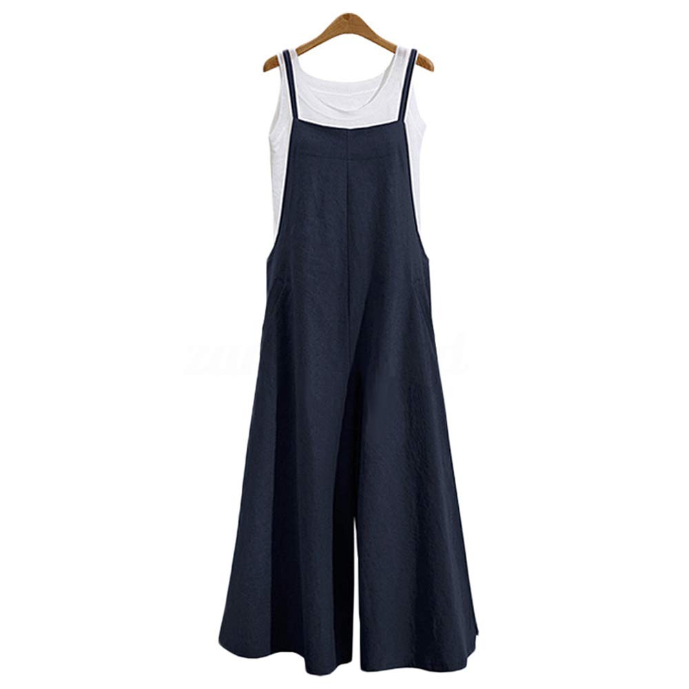 Wide Leg Jumpsuits for Women Overalls Plus Size Halter Casual Sleeveless Loose Long Pants Jumpsuit Rompers