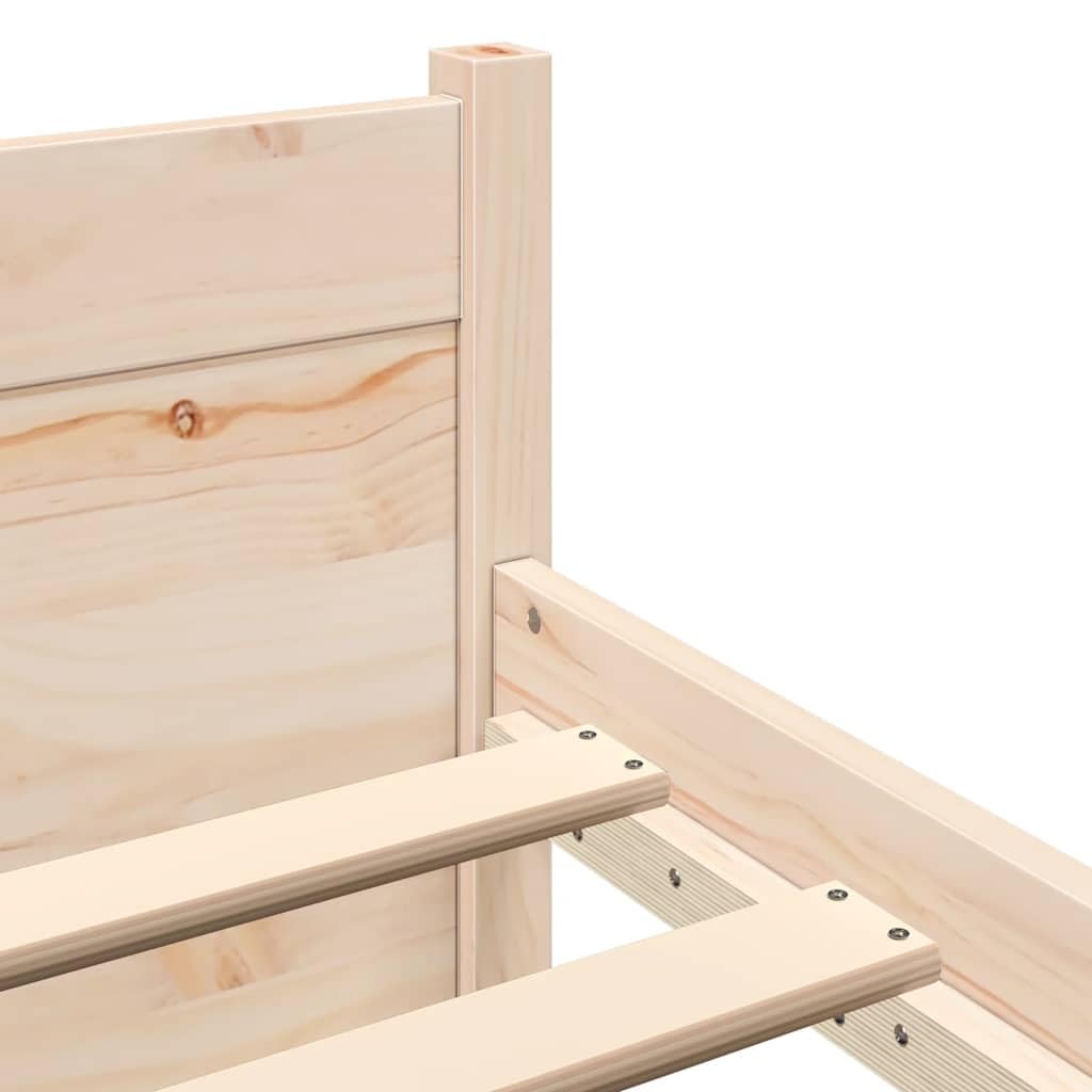 vidaXL Estructura de Cama Madera Maciza Doble Pequeña Somier Dormitorio Base Habitación Muebles Mobiliario Hogar Cuarto Descanso 135x190 cm