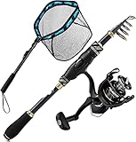 Dimensiones de la red: aro de 15.8 x 11.8 pulgadas, profundidad de 11.8 pulgadas y mango de 16.7 pulgadas. La forma clásica y el tamaño de la red de pesca seguramente se verá bien en tus fotos. Mango largo con excelente agarre que proporciona un montón de apalancamiento para aterrizar los próximos peces.