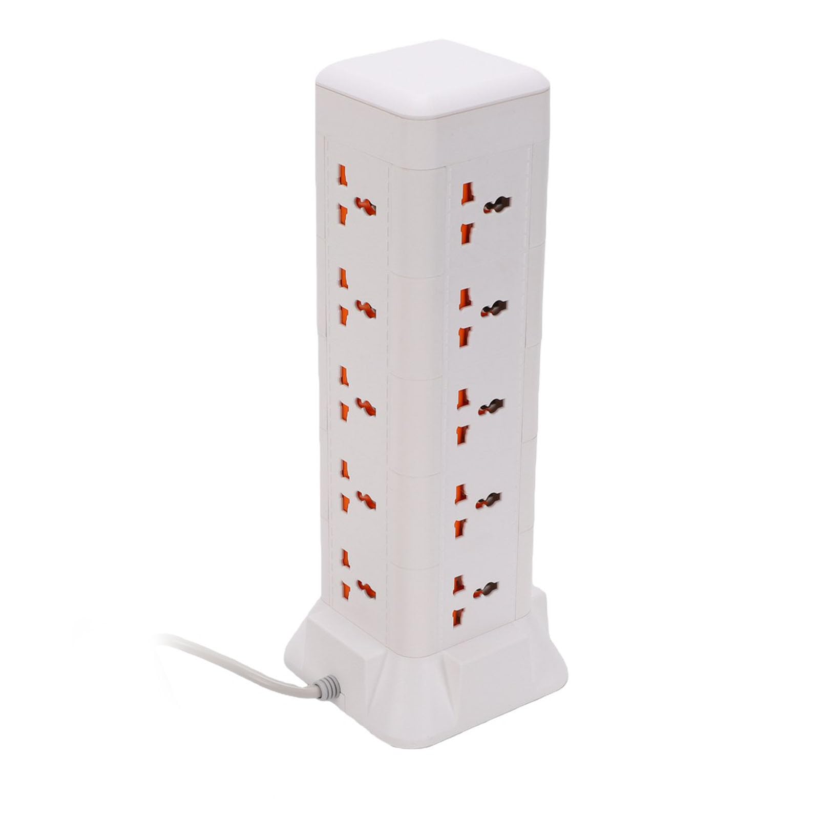 Zerodis 15 Gniazd Prądu Zmiennego 3 Porty USB Wieża z listwą zasilającą | 2500w ABS Obudowa Ognioodporna Stacja ładująca w Akademiku, Lampka do Laptopa, Kompatybilne Zabezpieczenie Przed