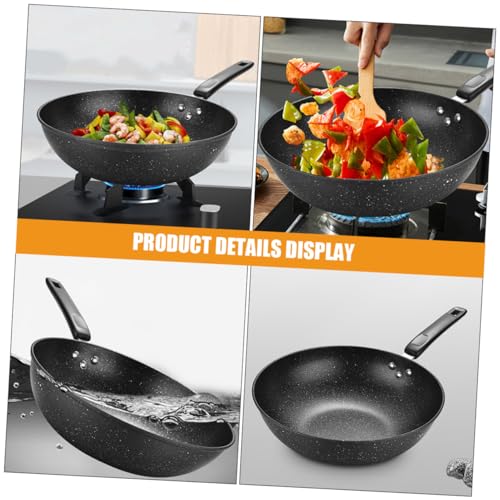 Wok tradicional con piedra Maifan antiadherente para cocina doméstica miniatura 4